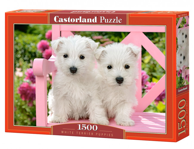 Białe szczeniaczki Teriera 1500 elementówPuzzle Castorland151721